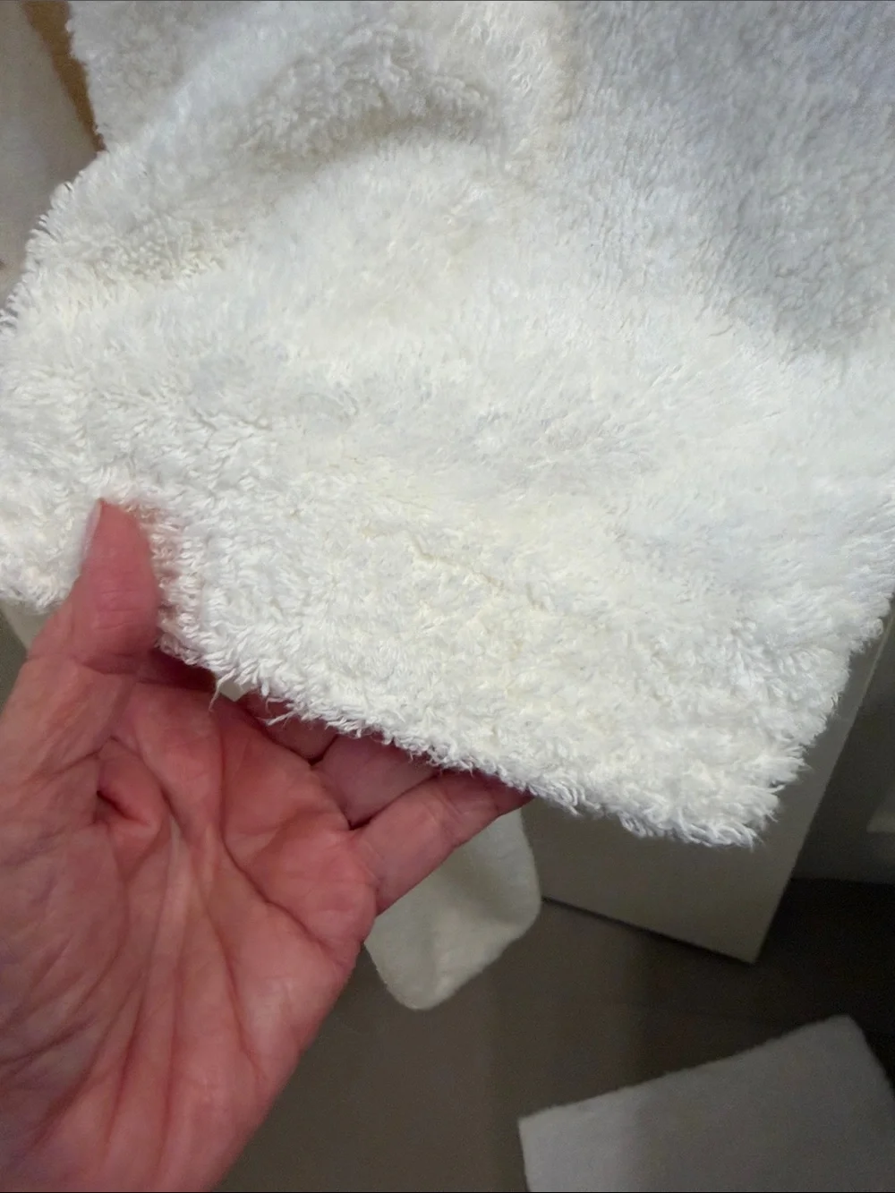 Plush White Bathrobe with Shawl Collar